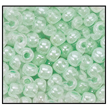 37154- Opaque Light Green Ceylon Czech Seed Beads