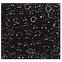 40014- Black Lined Smoke Gray Czech Seed Beads