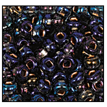 49019- Copper Lined Smoke Gray Iris Czech Seed Beads