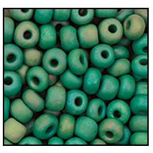 54250M- Matte Opaque Green Iris Czech Seed Beads
