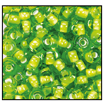 55226- White Lined Lime Czech Seed Beads