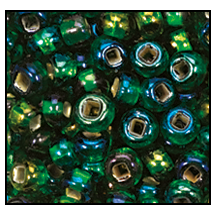 57069- Silver Lined Emerald Iris Czech Seed Beads