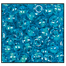 61015- Green Lined Aqua Czech Seed Beads