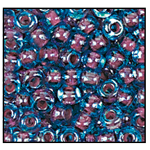 61018- Red Lined Aqua Czech Seed Beads
