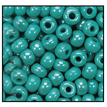 68130- Opaque Green Turquoise Luster Czech Seed Beads