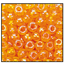 81060- Transparent Tangerine Iris Czech Seed Beads