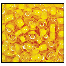 85016- White Lined Yellow Czech Seed Beads