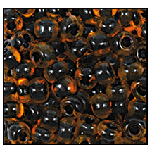 90004- Black Lined Orange Czech Seed Beads