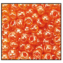 96030- Transparent Dark Orange Luster Czech Seed Beads