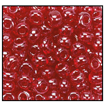 96090- Luster Transparent Dark Red Czech Seed Beads