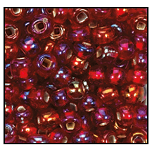 97099- Silver Lined Dark Red Iris Czech Seed Beads