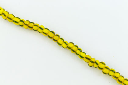 83520- Green on Yellow Stripe Czech Seed Beads