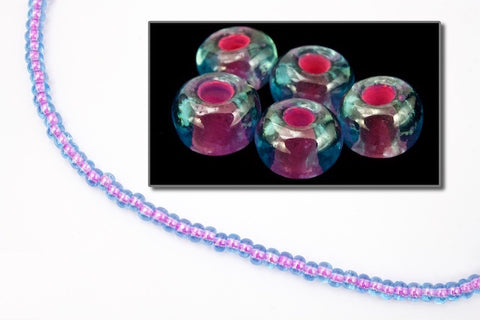 BL023- Orchid Lined Aqua Czech Seed Beads