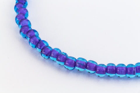 61016- Purple Lined Aqua Czech Seed Beads