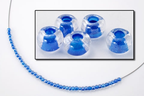 38638- Sea Blue Lined Crystal Czech Seed Beads