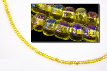 87019- Silver Lined Yellow Iris Czech Seed Beads