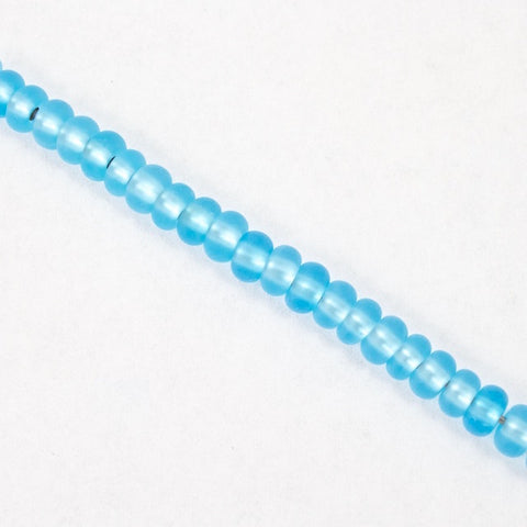 BL018M- Matte Silver Lined Aqua Czech Seed Beads