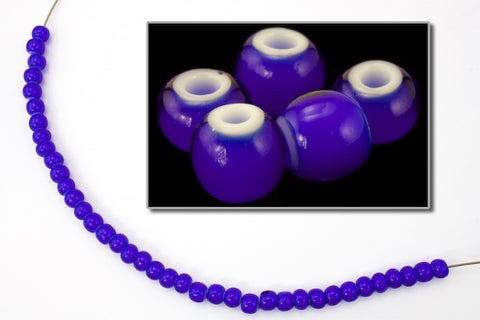 33710- White Heart Cobalt Czech Seed Beads