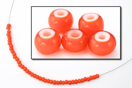 93703- White Heart Orange Czech Seed Beads