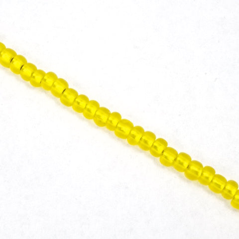 BL039M- Matte Silver Lined Yellow Czech Seed Beads