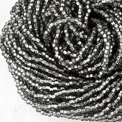 47010- Silver Lined Black Diamond Czech Seed Beads