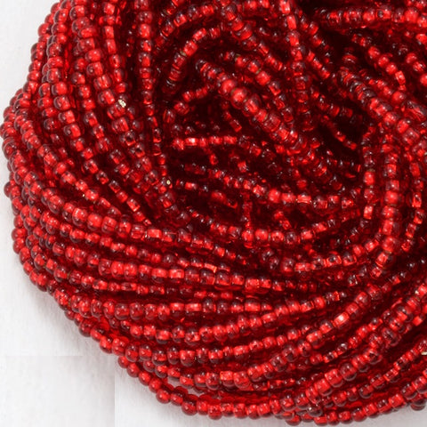 97090- Silver Lined Red Czech Seed Beads