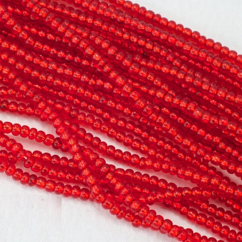 97070- Silver Lined Light Red Czech Seed Beads