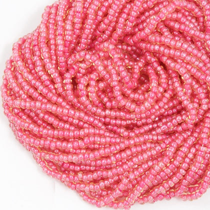 81016- Pink Lined Topaz Czech Seed Beads