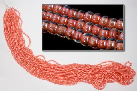 38689- Orange Lined Crystal Czech Seed Beads