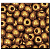 6/0 Matte Metallic Dark Gold Czech Seed Bead (1/2 Kilo) Preciosa #01740