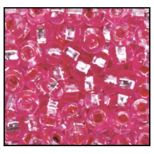 6/0 Silver Lined Dyed Pink Czech Seed Bead (1/2 Kilo) Preciosa #08275