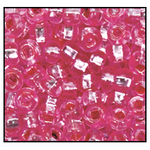 11/0 Silver Lined Dyed Pink Czech Seed Bead (1/2 Kilo) Preciosa #08275
