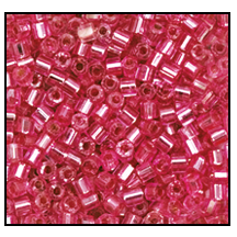 11/0 Silver Lined Dyed Hot Pink 2 Cut Czech Seed Bead (1/2 Kilo) Preciosa #08277