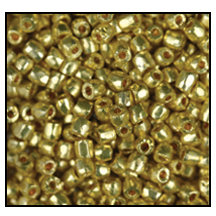 12/0 Citrine Gold Terra Metallic 3-Cut Czech Seed Bead (10 Hanks) Preciosa #18586