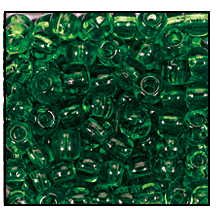 11/0 Transparent Forest Green Czech Seed Bead (10 Gm, Hank, 1/2 Kilo) #CSG319