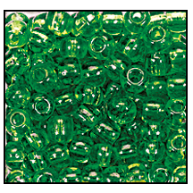 11/0 Transparent Light Green Czech Seed Bead (10 Gm, Hank, 1/2 Kilo) #CSG318