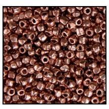 12/0 Metallic Dark Rose Gold 3-Cut Czech Seed Bead (Hank) Preciosa #68305