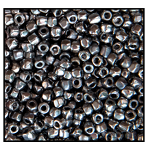 9/0 Metallic Platinum 3-Cut Czech Seed Bead (Hank) Preciosa #68307