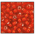 11/0 White Lined Light Red Czech Seed Bead (1/2 Kilo) Preciosa #95056