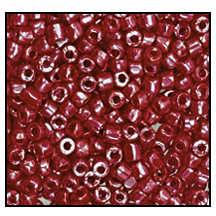 9/0 Opaque Dark Red Luster 3-Cut Czech Seed Bead (10 Hanks) Preciosa #98210