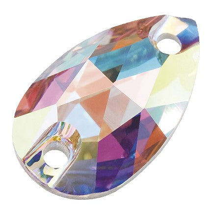 Preciosa 3025 Crystal AB Pear Sew-On Stone (12mm, 18mm, 28mm)