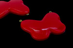 28mm x 38mm Red Butterfly with Pins #4657a-General Bead