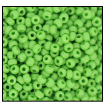 11/0 Opaque Pea Green Charlotte Cut Seed Bead (1/2 Kilo) Preciosa #53230