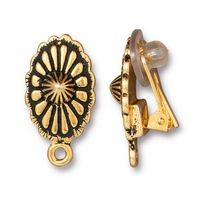 20mm Antique Gold TierraCast Concho Clip-on Earring #CK940