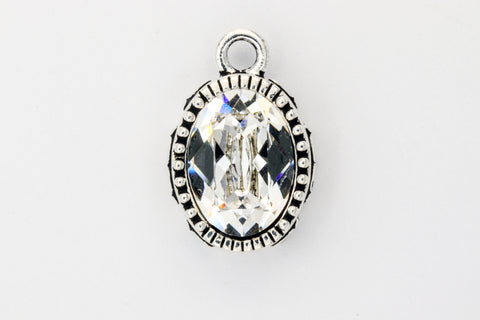 22mm Antique Silver TierraCast Celestial Brilliance Pendant with Crystal #CK931
