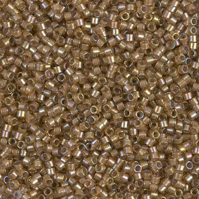DB288- 11/0 White Lined Saffron AB Delica Beads (50 Gm, 250 Gm)