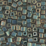 1.8mm Matte Metallic Patina Iris Miyuki Cube Bead (125 Gm) #2008
