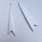 63mm White Elongated Notched Triangle with Loop (2 Pcs) #2856A-General Bead