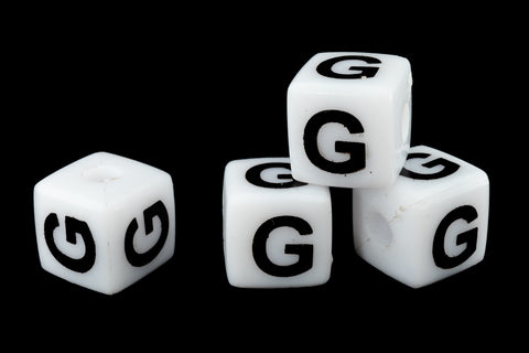 11mm Plastic "G" Letter Cube (4 Pcs) #ADB507