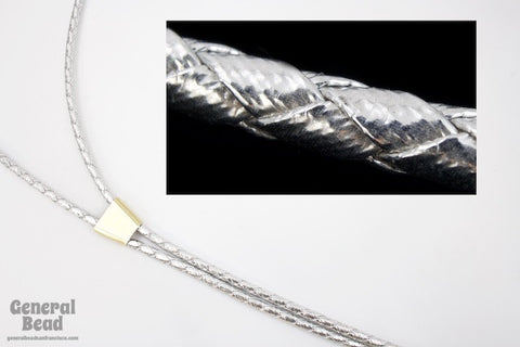 36" Metallic Silver Bolo Cord-General Bead